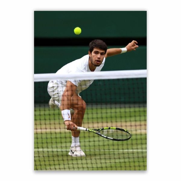 Alcaraz In Action Wimbledon Poster - A1