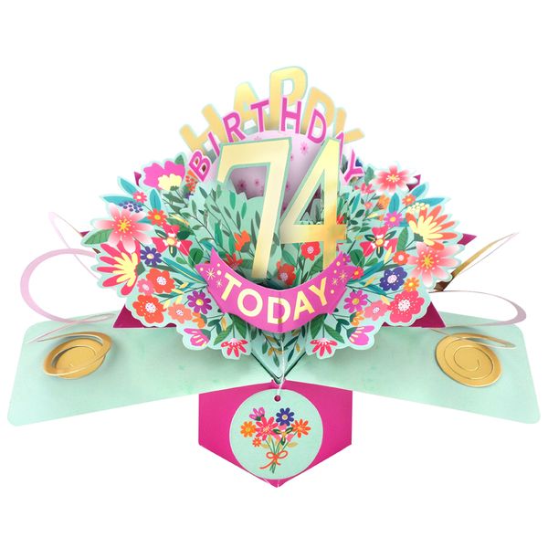 Happy 74th Birthday 3D Pop Up Card - Female