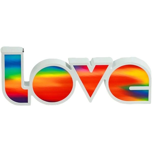 Sunset Rainbow "Love" Lamp With Multicolour Lighting - White