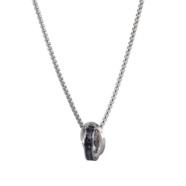 Hip Hop Trendy Double Ring Pendant Necklace image