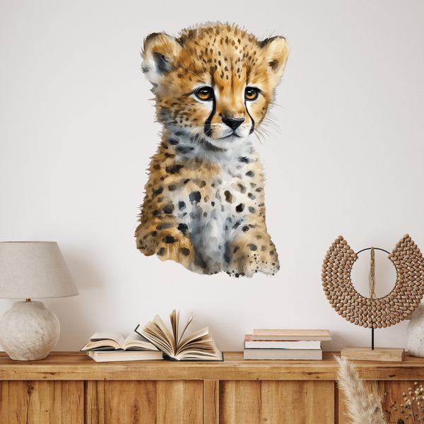Watercolor Cheetah Kids Wall Stickers