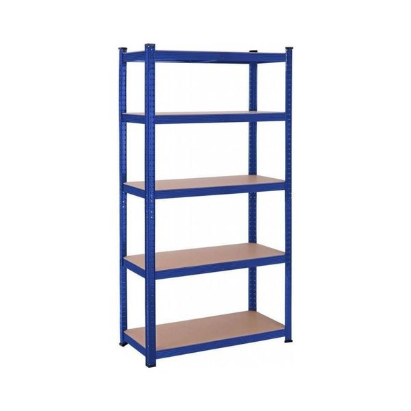 Bragg Heavy-Duty 5-Tier Industrial Steel Storage Shelves, Blue 75x30x150cm