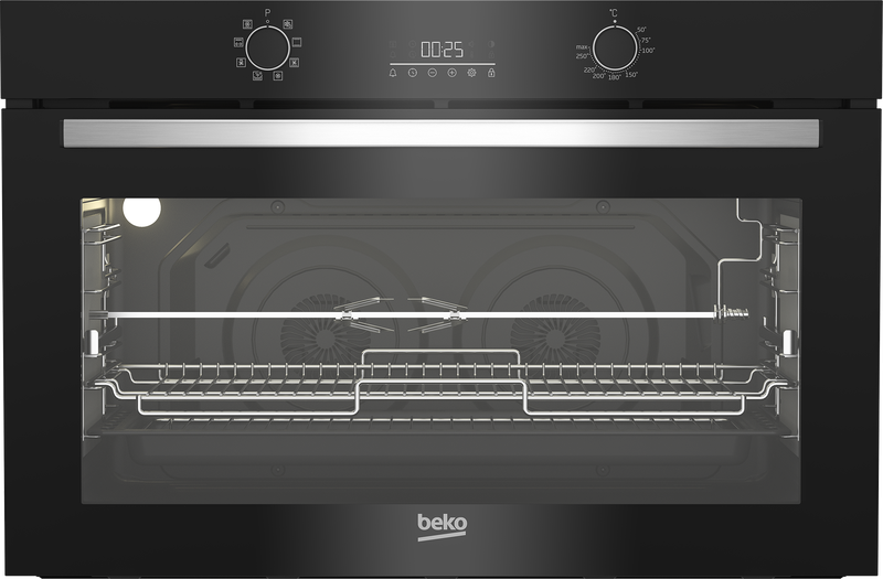 BEKO 90cm Twin Fan Oven Black with Touch Control BBWMT12300XS