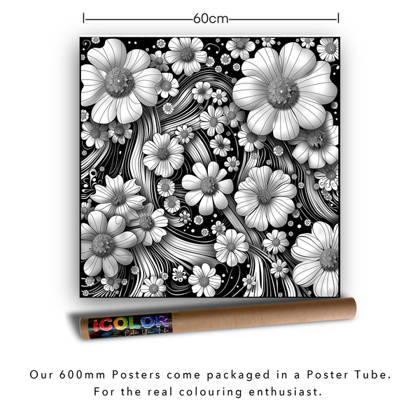 iColor Large Colouring Poster FLORAL RHAPSODY