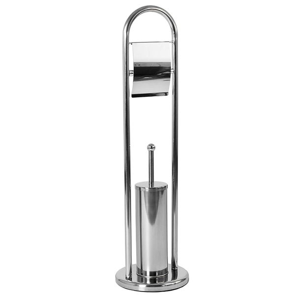 Tall Stainless Toilet Brush And Holder Set