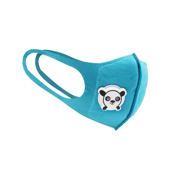 Kiddies Panda Face Mask with Respiratory Valve - Sky Blue