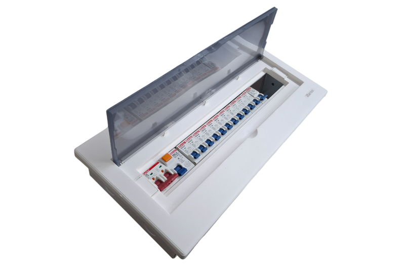 Raytric 18-Way Din Populated Flush Distribution Box| Metal Base |