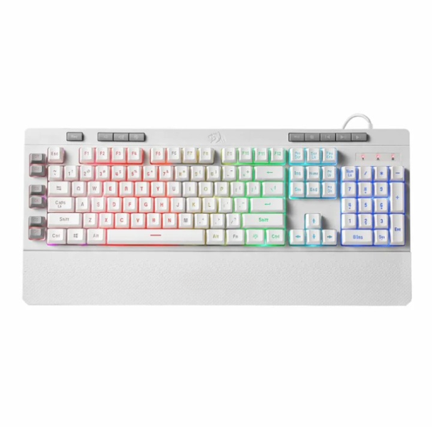 SHIVA Compact White Membrane Keyboard - Low-Profile, Easy-Clean Keys