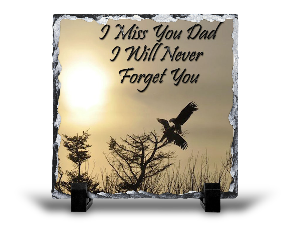 Dad I Will Never Forget You Remembrance Grief Memorial Gift Rock Slate 