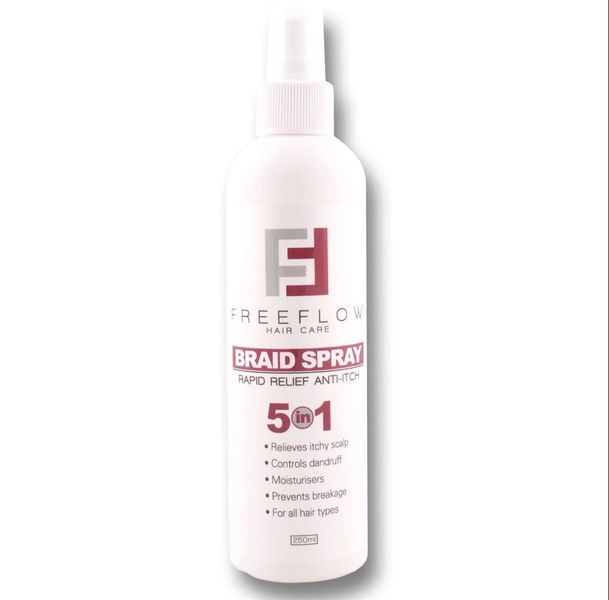 Free Flow 5-in-1 Braid Spray - Moisturizing, Anti-Itch, Conditioning Formula (250ml)