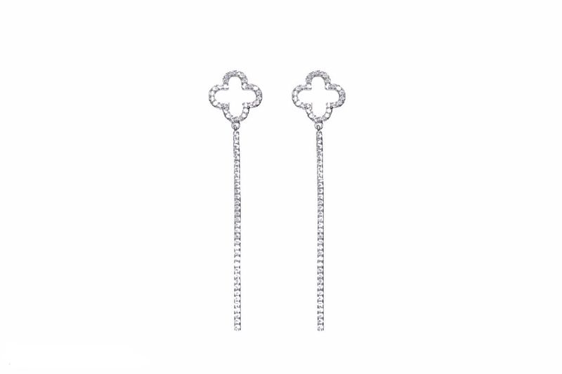 Crystalli Clover Drop Design Earrings