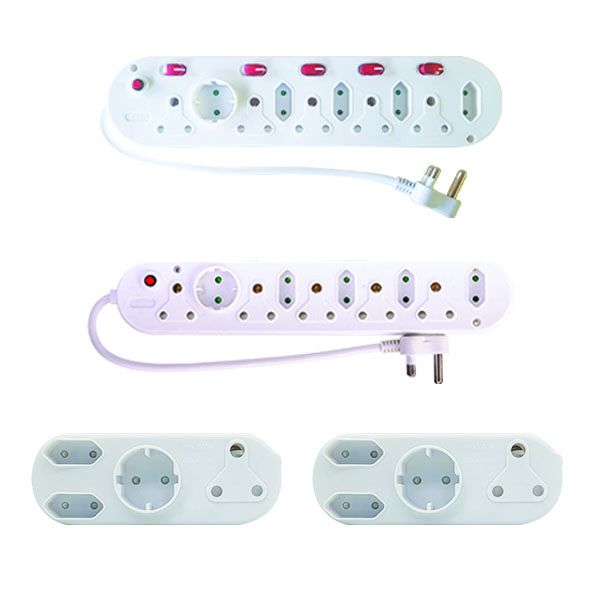 10 Way Multiplug with Switch + 10 Way Multiplug + 2 x Adapter Bundle