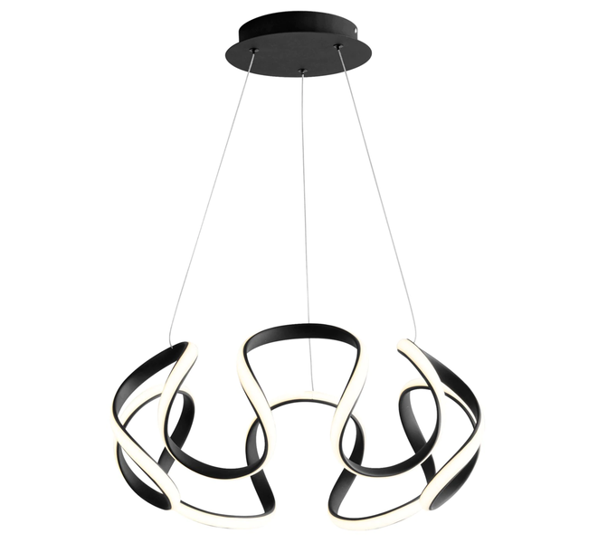 Black Acrylic Ribbon Pendant LED Light