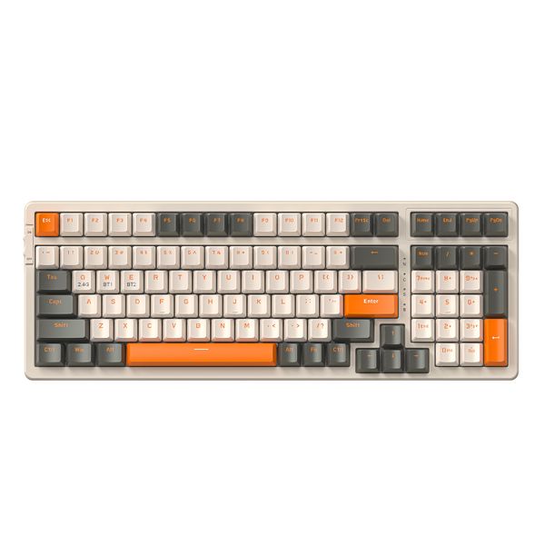 RedSwitch Bluetooth 5.0/2.4Ghz Wireless Mechanical Keyboard - White Orange