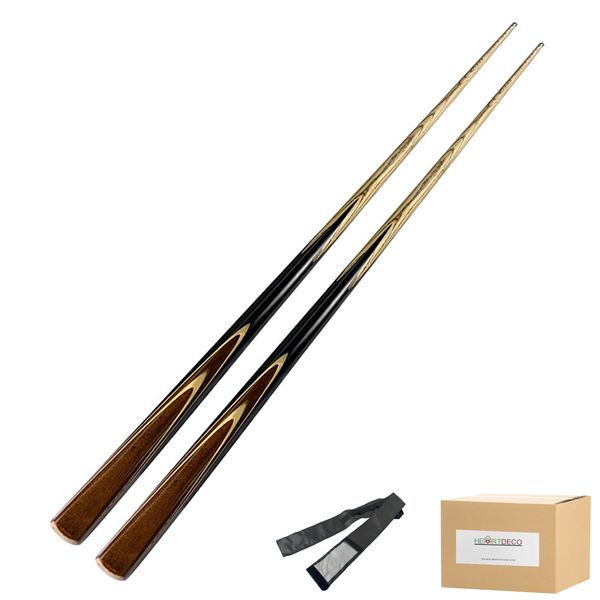 Heartdeco 2-Piece Ash Pool Cue Set with Cue Bag