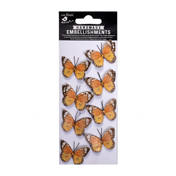 3D Embellishment Cracked Butterfly - 8 Piece