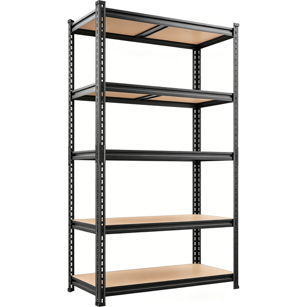5 Tier Heavy Duty Adjustable Steel Storage Shelves, Display Rack Warehouse