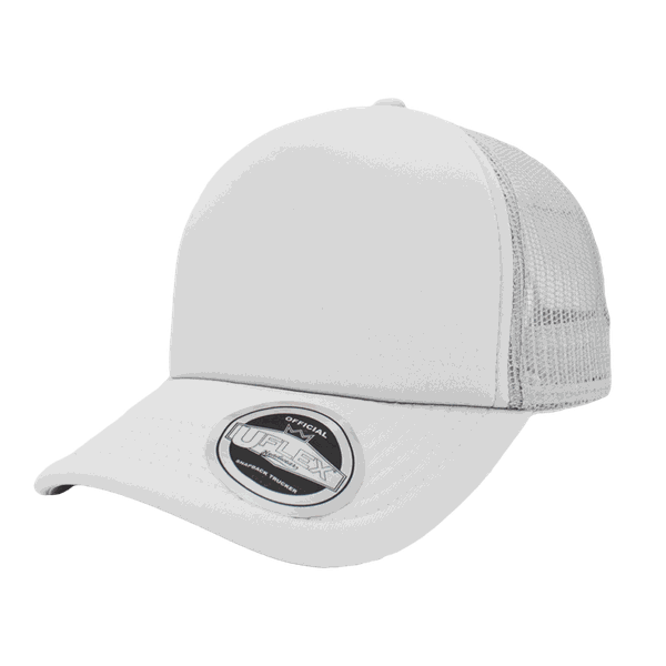 Rebound White - UFlex 5P Curved Peak Trucker Cap Hat One Size Fits All