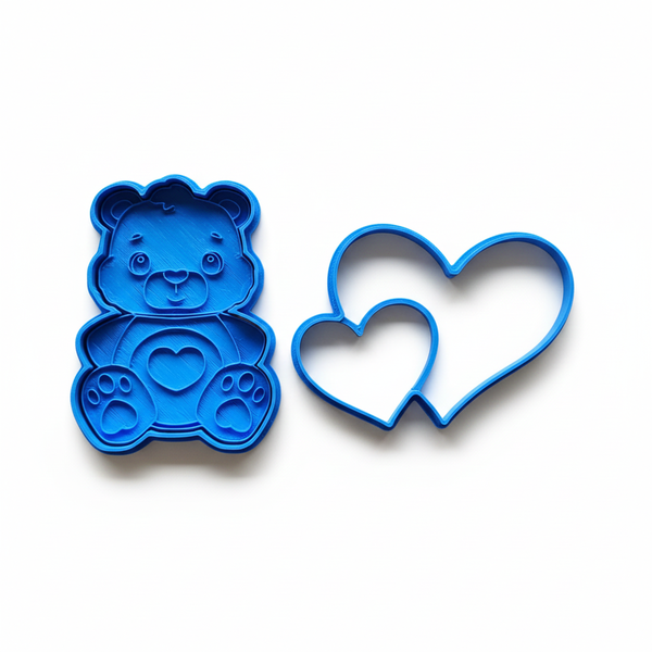 2-Piece Valentine's Heart Cookie Cutter Set - Medium - 8cm - 3D Printed