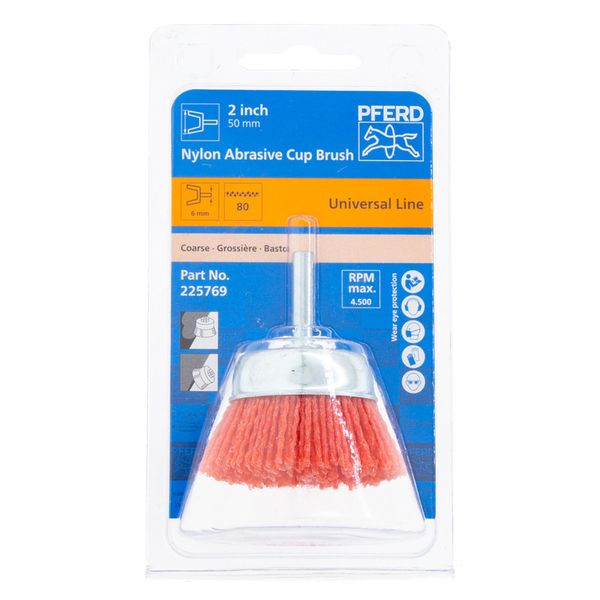 PFERD Plastic Filament, Spindle Mounted Cup Brush 50mm