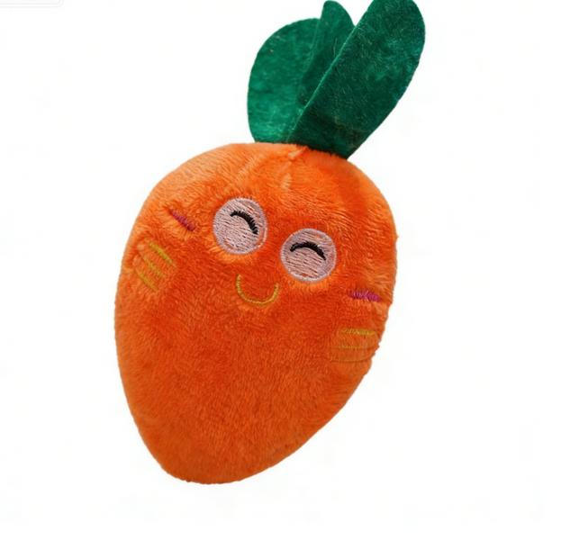 Cute Carrot Plush Pet Toy with Squeaker | Durable Chew Toy for Dogs &amp; Cats