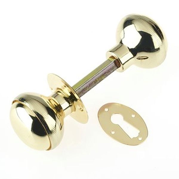 Yale Rim Knob Pair Brass