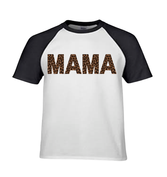 Mama Leopard Print-Ladies T-shirt-Short Sleeve