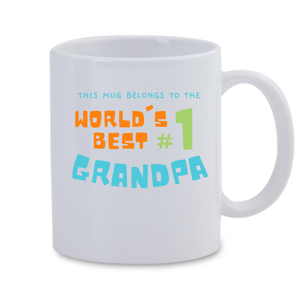 White Ceramic Mug - Worlds Best Grandpa