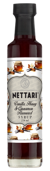 Nettari Vanilla, Honey &amp; Cinnamon Flavoured Syrup 250ml