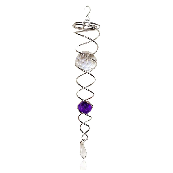 Purple Gazing Ball Spiral Tail Wind Spinner Stabilizer