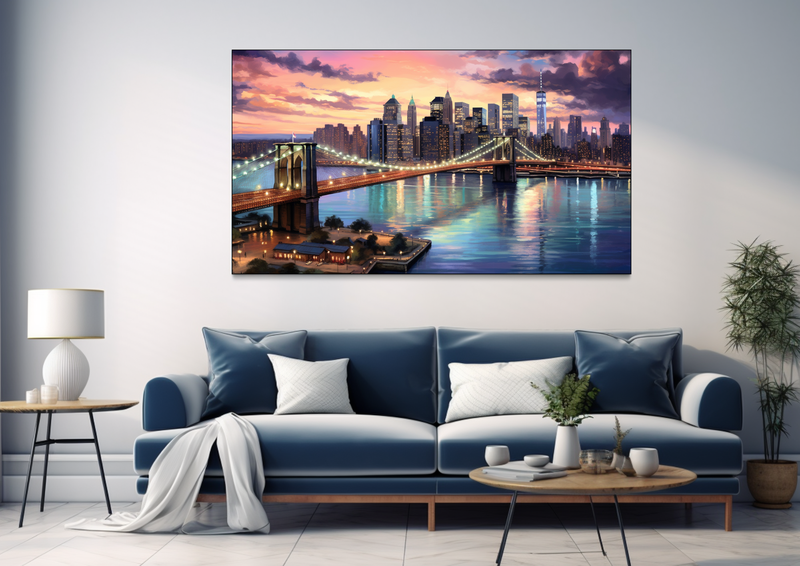 Canvas Wall Art - Skyline Serenade Abstract - BK0356