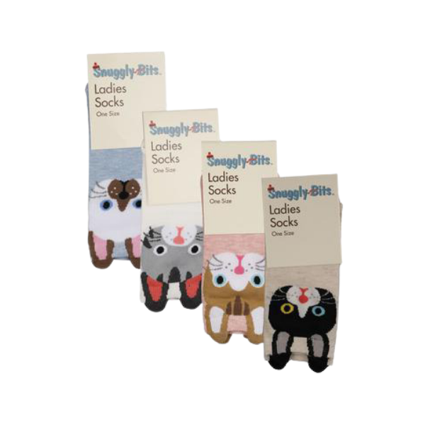 Snuggly Bits Socks - Ladies Assorted Animal Design Socks