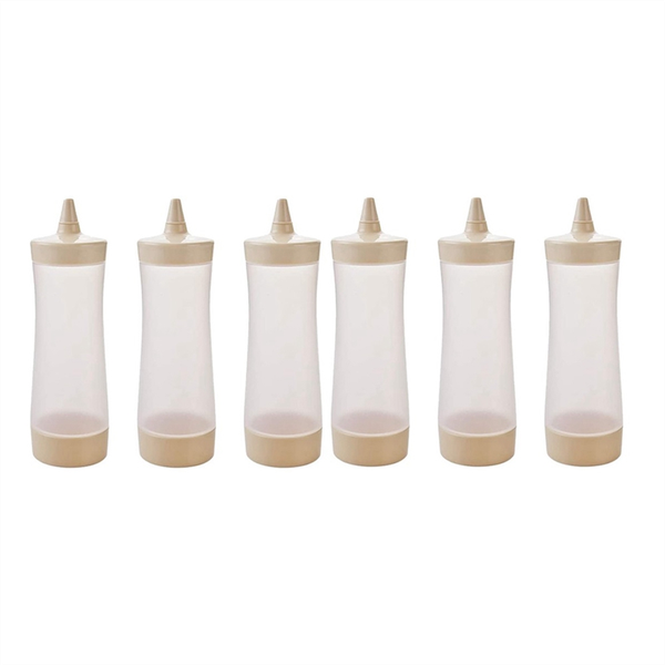 6Pieces Squeeze Squirt Condiment Bottles Beige