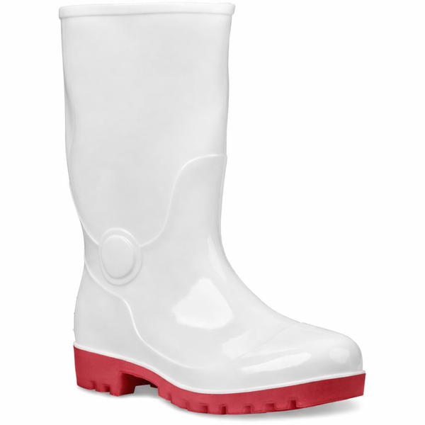 Waterproof White Safety Gumboots - Non-Slip Industrial Work Boots
