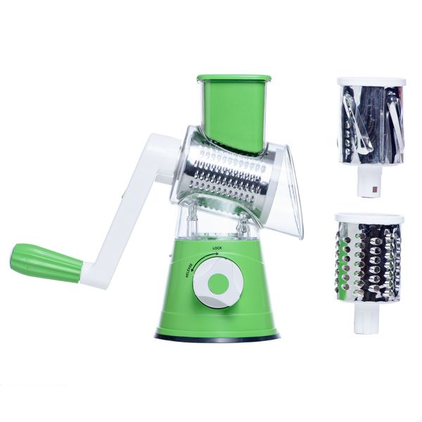 Multi-Shredder Tabletop Drum Grater / 3 Interchangeable Drums