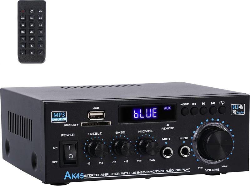 300Wx2 Stereo Receiver Amplifier, Home Audio Amplifier, Bluetooth Receiver