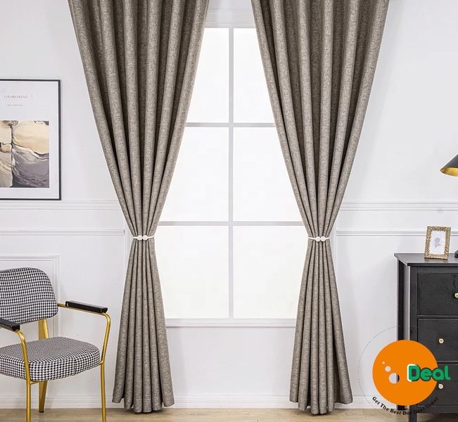 DOT Readymade 70% Linen Blackout Curtain Taped - Light Brown