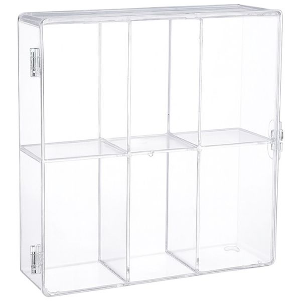 2 Pack - 6-Compartment Cosmetic Storage Box With Lid - Transparent