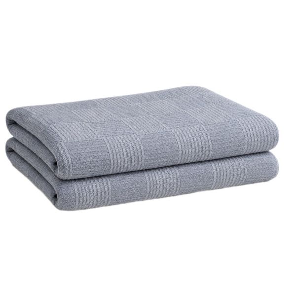 MwaMe Silver Grey Basket Weave Bedcover/Throw OverSize XXL