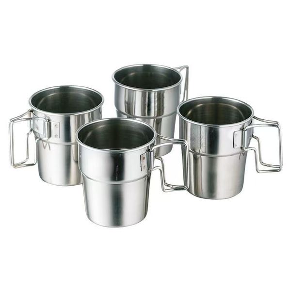 Outdoor camping foldable stainless steel cup 4pcs set