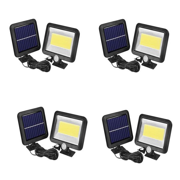 Set Of 4 Solar Powered Sensor COB Light With Remote Control FA-BK128- 1COB
