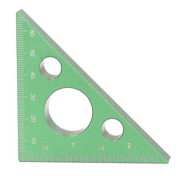 3" Green Aluminium 45 Right-Angle Ruler