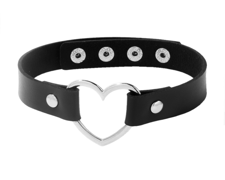 MorFansi Love Heart Adjustable Choker Punk Necklace Goth Choker Soft Collar