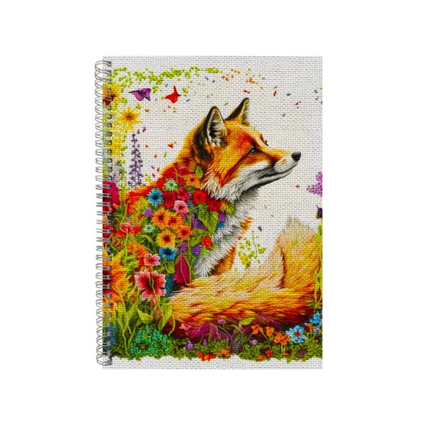 Embroidered FOX1 Notebook Animal Gift Idea Notepad Pad 100