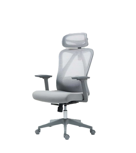Ergonomic Foam Office Chair - Adjustable Headrest &amp; Lumbar Support