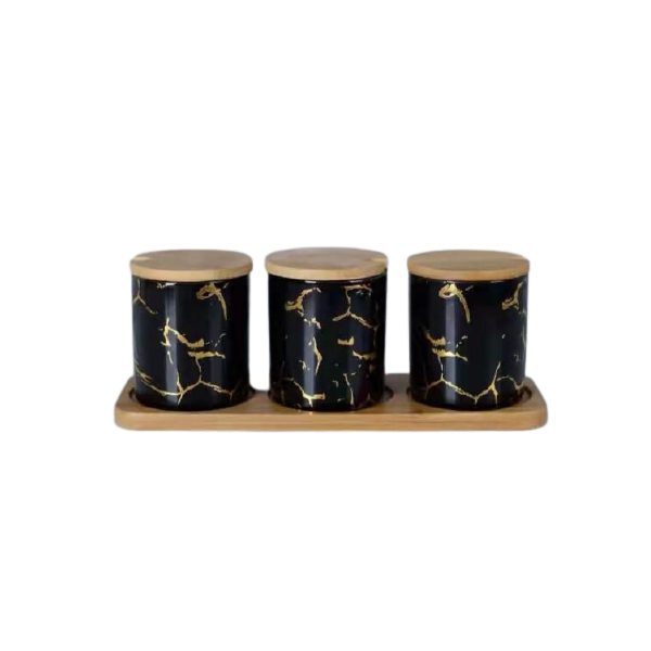 Ceramic Marble Spice Jars with Lid Black Shop Today. Get it
