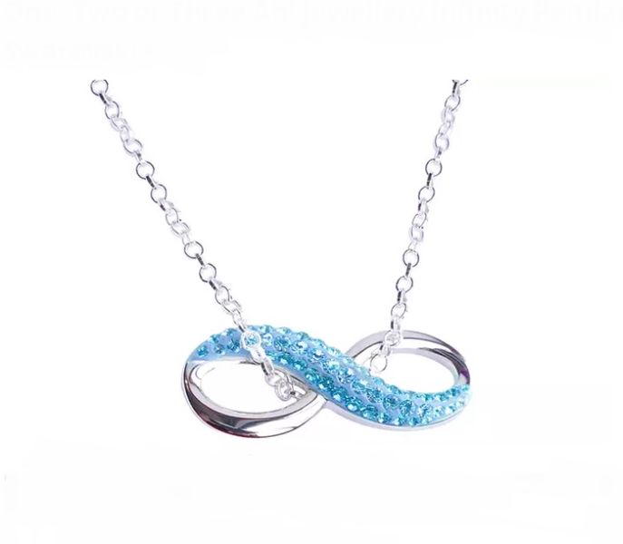 Crystalize 925 Sterling Silver Infinity Necklace with Swarovski Crystals