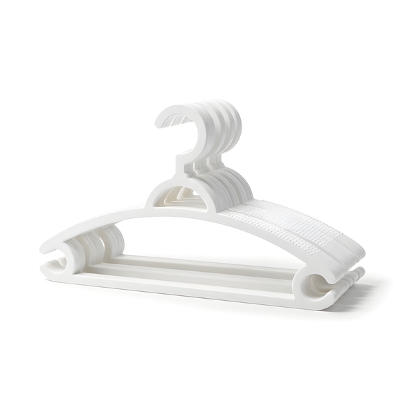 1 Pack (5Pcs) Luxury White Plastic Hangers -Space-Saving