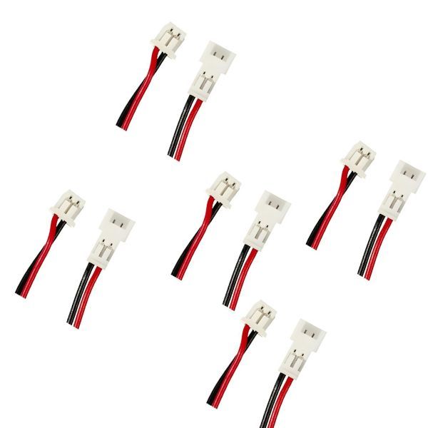 HKD Micro JST 1.25mm 2-Pin Connector Set | 5 Male &amp; Female Pairs w/ Wires
