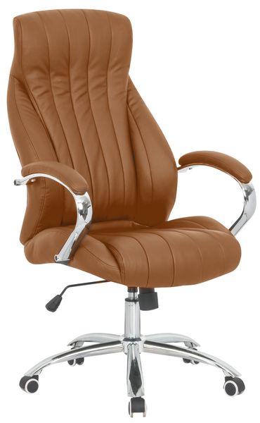 Affinity Camel High Back PU Leather Office Chair With Padded Arms